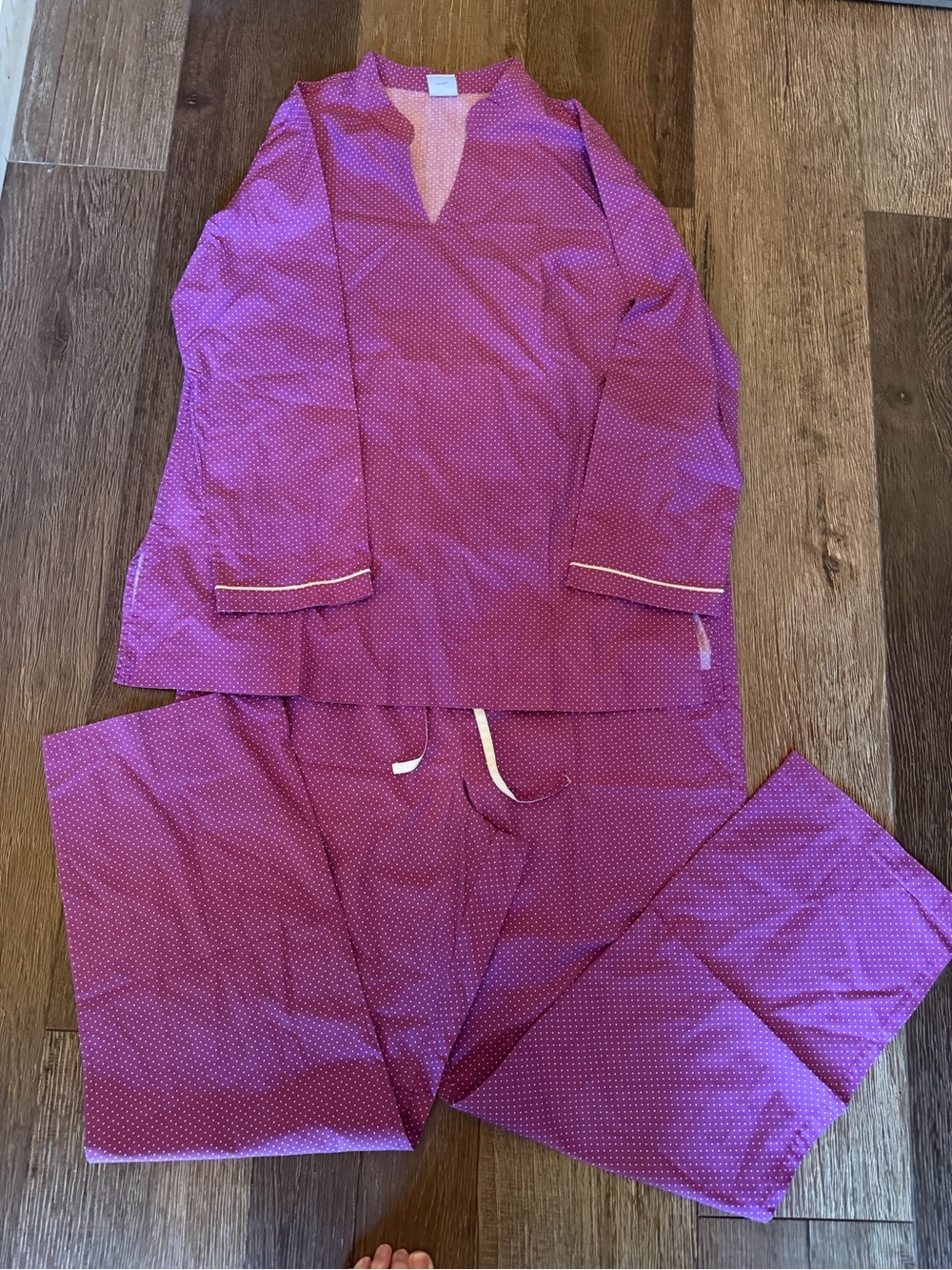Brooks Brothers Purple Polka Dot Pajama Top 100% Cotton